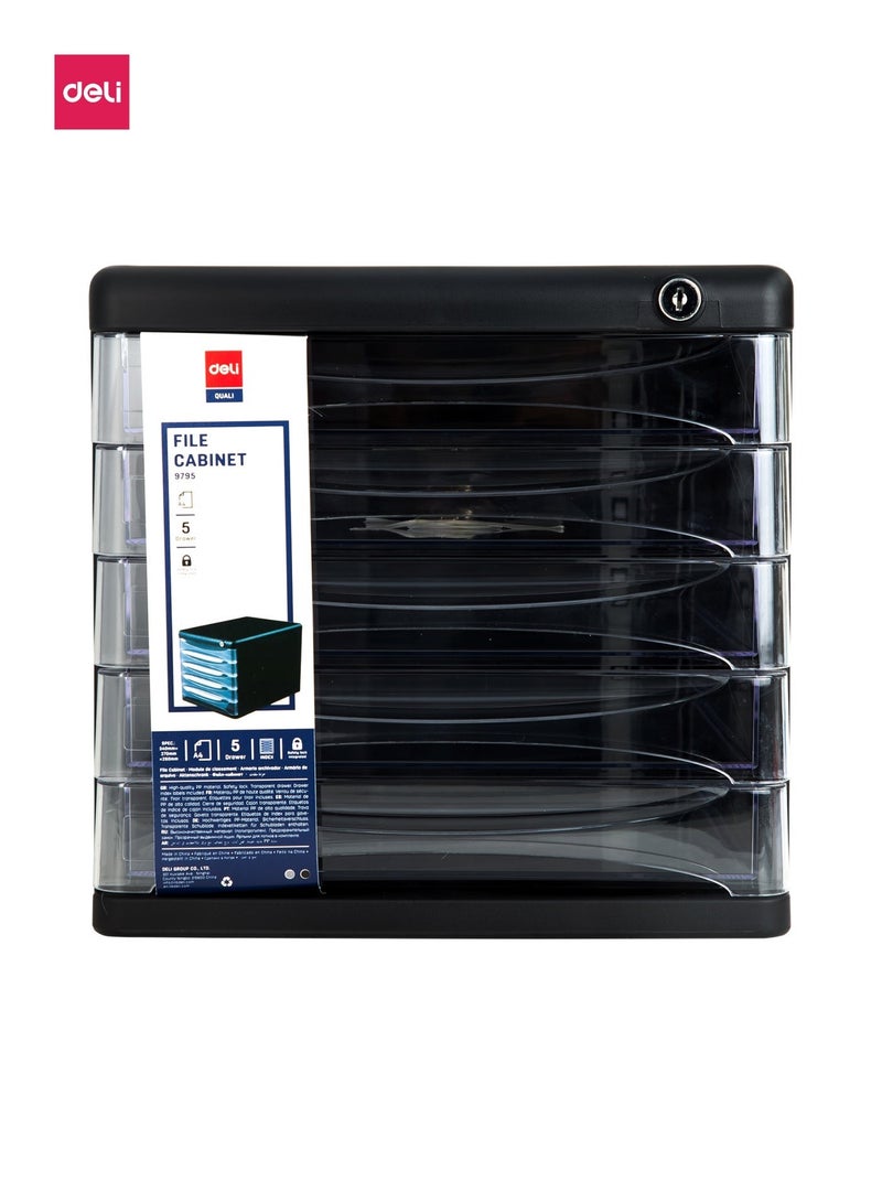 Deli-E9795 File Cabinet - Black - Image 2